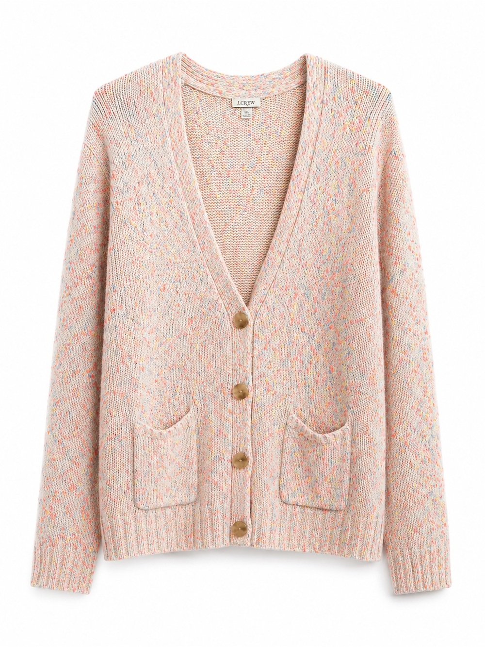 J.Crew Speckled Knit Cardigan Sweater XL Multicolor Button Front
